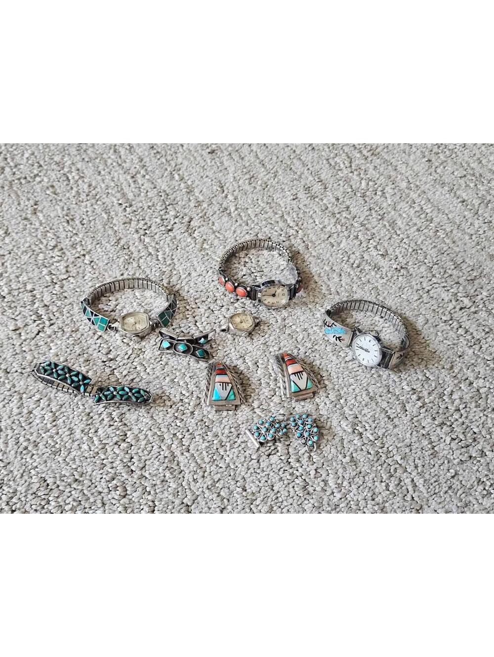 Vintage woman's watch cuff bracelets, entire lot
